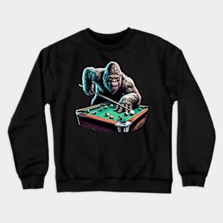 Bigfoot Sasquatch Billiards Pool Player Crewneck Sweatshirt